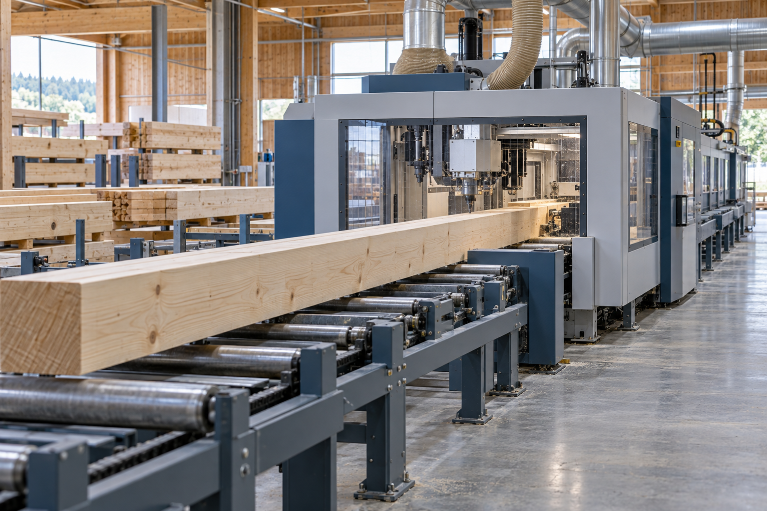Abbundanlage zur Holzbearbeitung